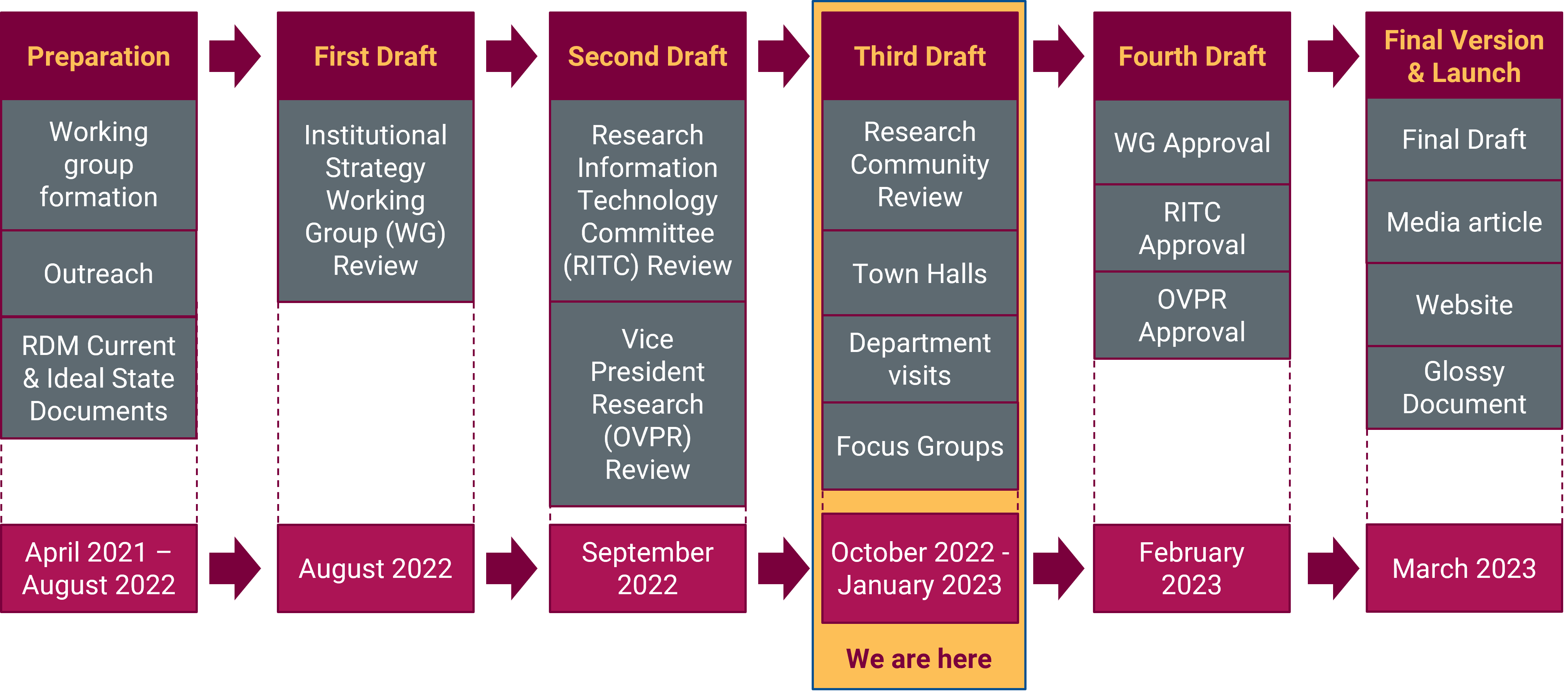 RDM Strategy development timeline